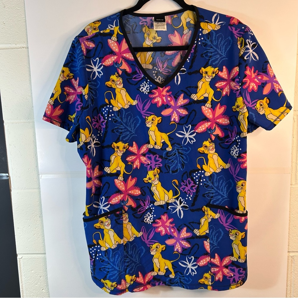 Disney Blue and Yellow Boxy Short Sleeve Tee